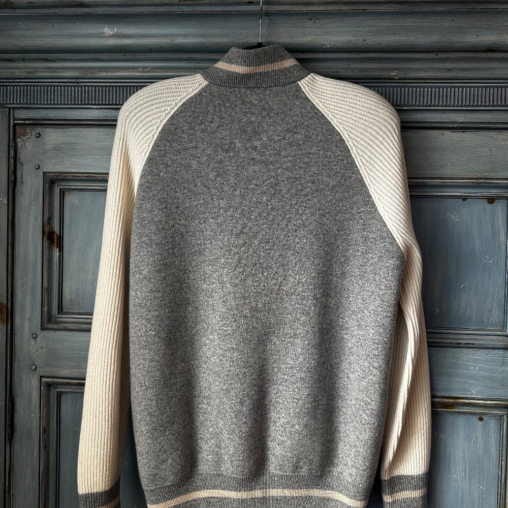 Brunello Cucinelli Cashmere Man's Wool Cashmere Bomber Jacket Size 50 NWT - Picture 16 of 16